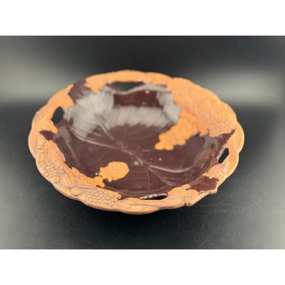 Claire Burke Hand Painted 8.5" Pottery Footed Bowl - Picture 3 of 7